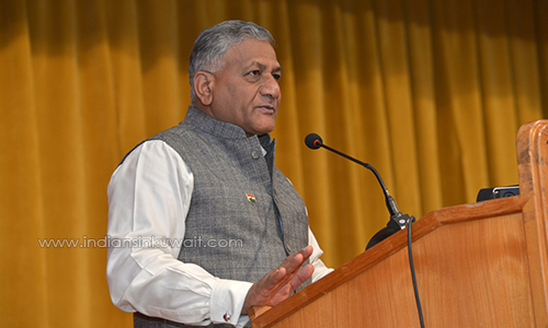 Minister V K Singh interacted with Indian community in Kuwait