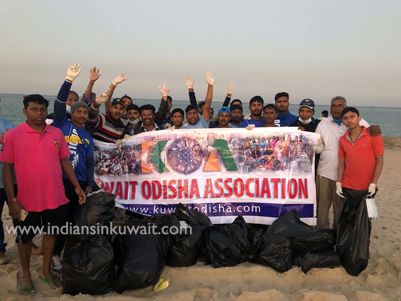 Kuwait Odisha Association -(KOA),  organized  Beach Cleanup Drive