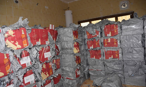 1,500 cartons of whisky  valued   KD 2 million found