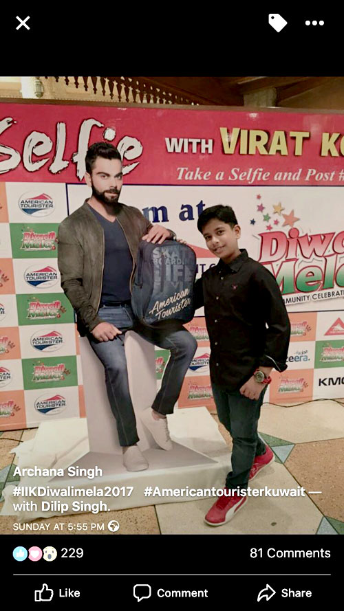 American Tourister announces winners of "Selfie with Virat contest"
