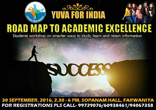 Yuva for India Organizing a workshop Road Map to Academic Excellence