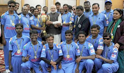 T20 World Cup Cricket for Blind-winning team felicitated