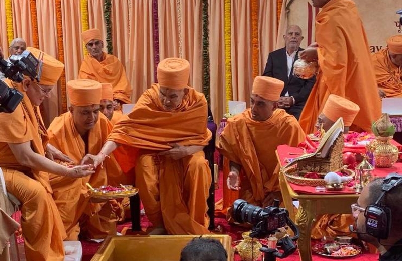 Foundation stone laid for first traditional Hindu temple in UAE