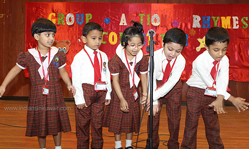 Bhavans SIS’ Kindergarteners rejoice in Group Action Rhyme competition