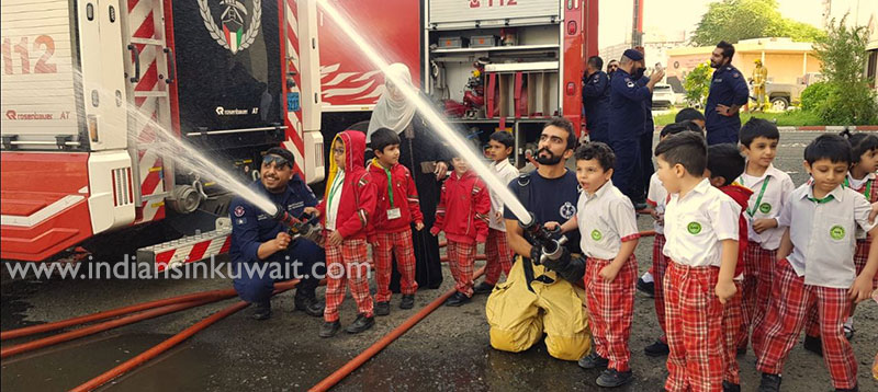 Salmiya Indian Model School organized trip to  fire station