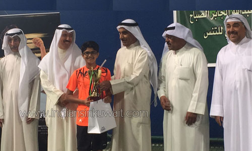 Indian Ambassador congratulates Satyansh Mani Tripathi for winning Kuwait Open 7 Lawn tennis tournament