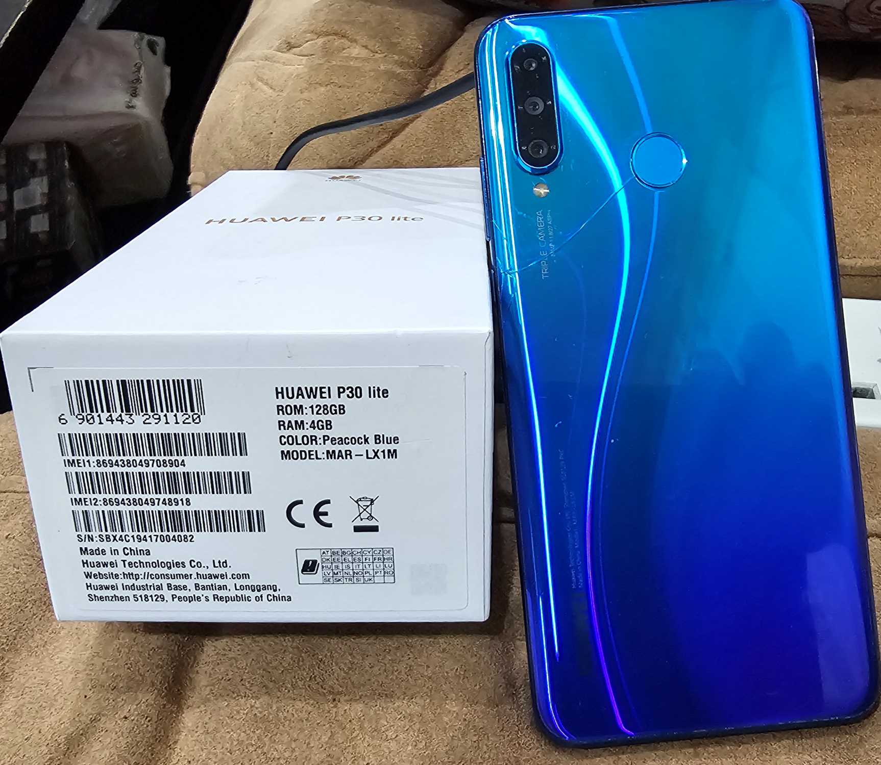 Huawei P30 Lite, 4GB Ram, 128GB memory, Color Peacock Blue for Sale