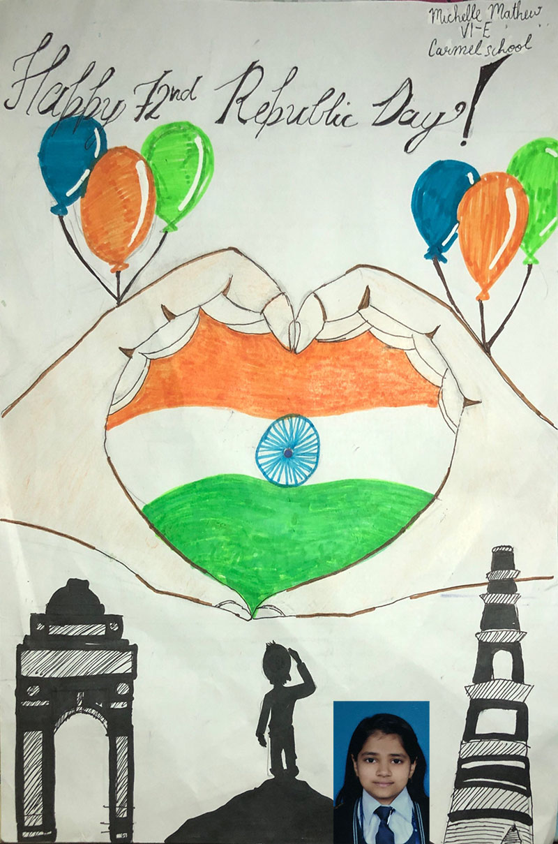 Independence Day Drawing| Easy Drawing Republic Day Celebration at School -  YouTube