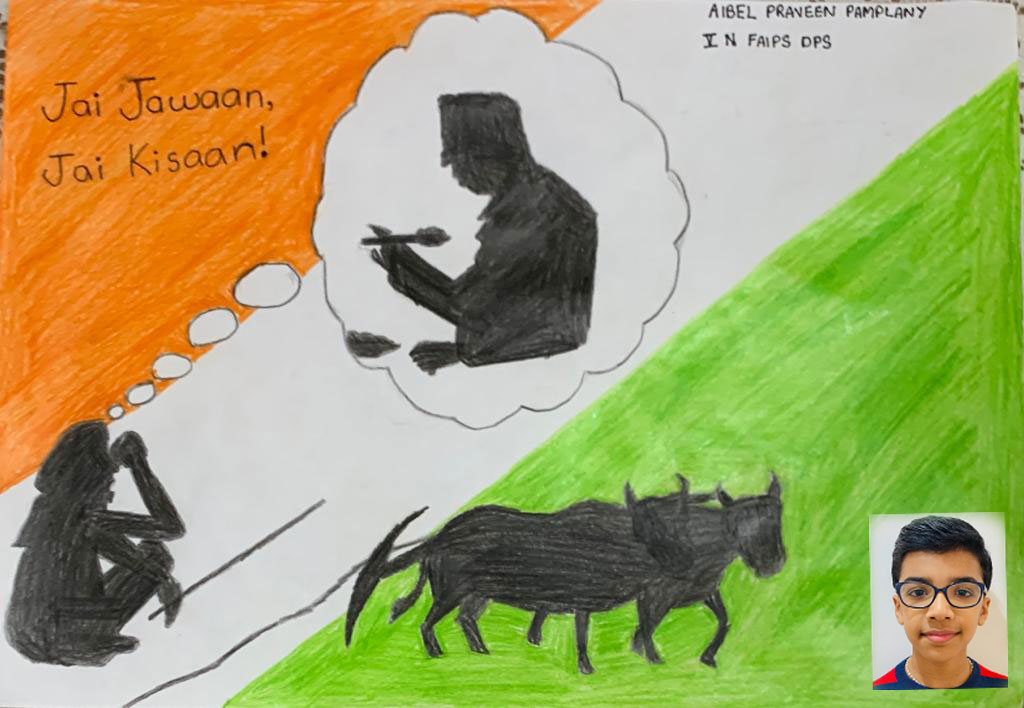 how to draw jay jawan Jay kisan drawing | poster | जय जवान जय किसान चित्र  कैसे बनायें | - YouTube