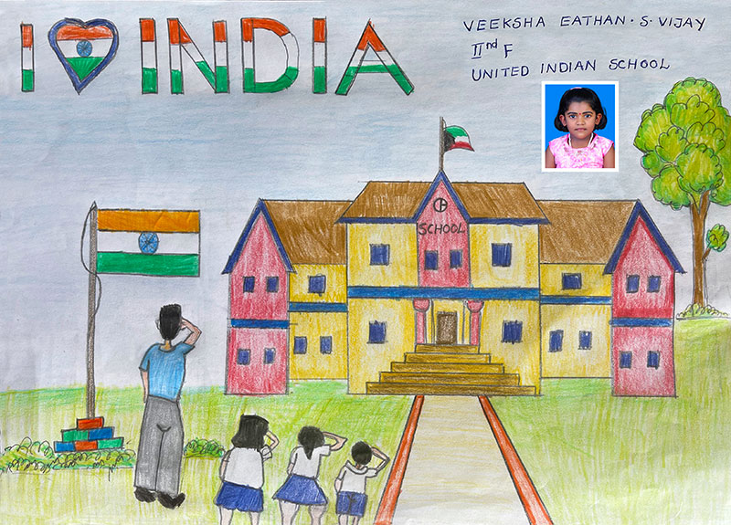 Drawing competition for kids at City Palace on Independence Day