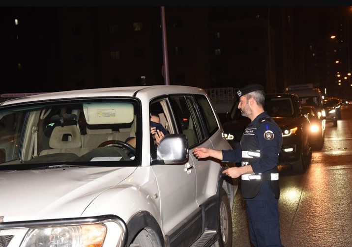 Security checkpoints at residential areas after midnight