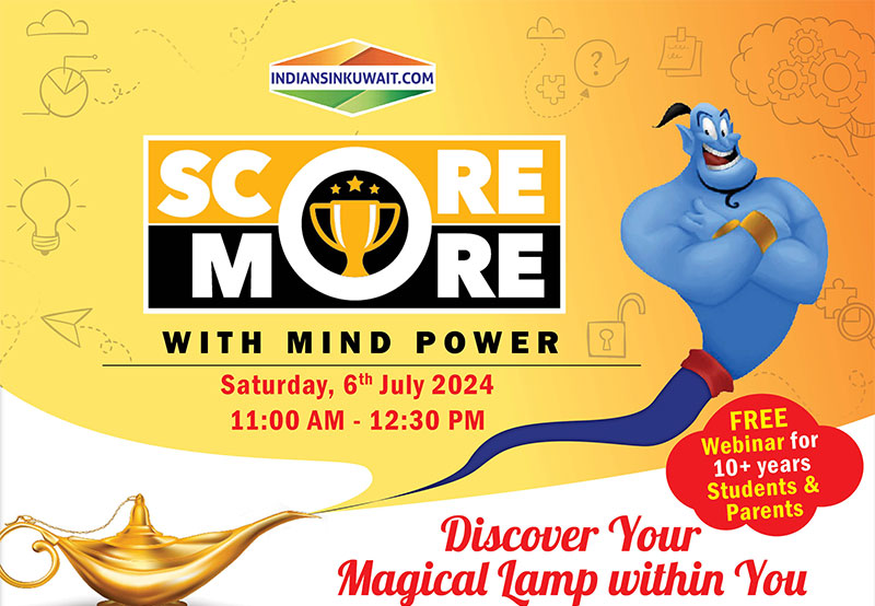 IIK present FREE webinar on "Score More with Mind Power" for School Students and parents.