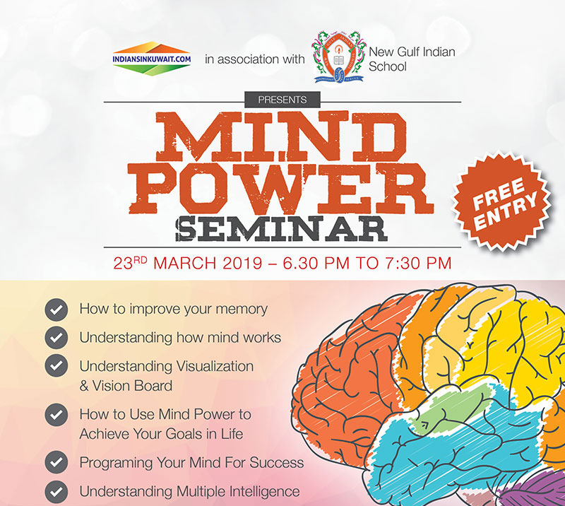 Mind Power - a Free seminar for Students on Saturday, 23rd March 2019