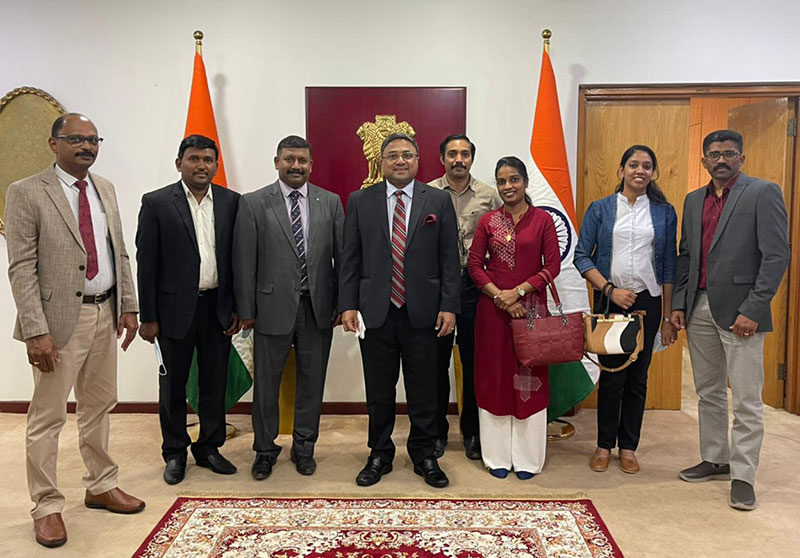 Office Bearers of Advaitham Kuwait met Indian Ambassador