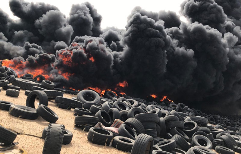 Al-Salmi tire yard fire 