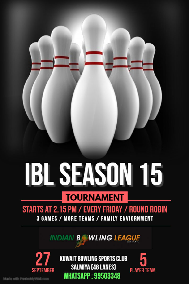 Indian Bowling League Season 15 - Registration Form