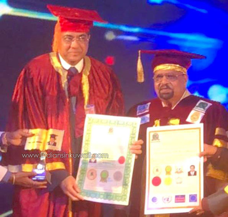 HMWA congratulated well known businessman Dr Asad Khan for awarded Honorary Doctorate for his social Work in Kuwait