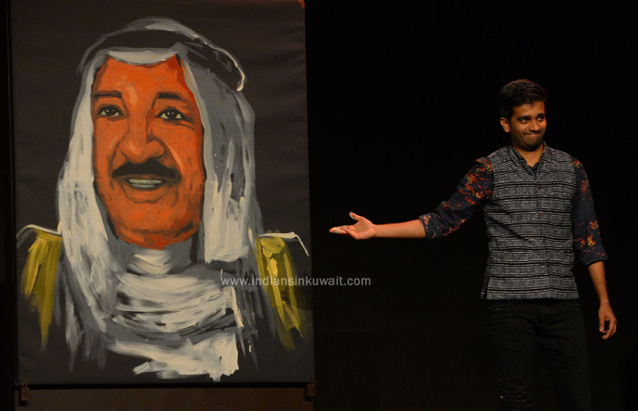 Speed painter Vilas Nayak astounds audience by drawing HH the Amir in 5 minutes